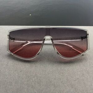 Frye and Co. Clear Frame Gradient Lens Sunglasses - Pink/Brown